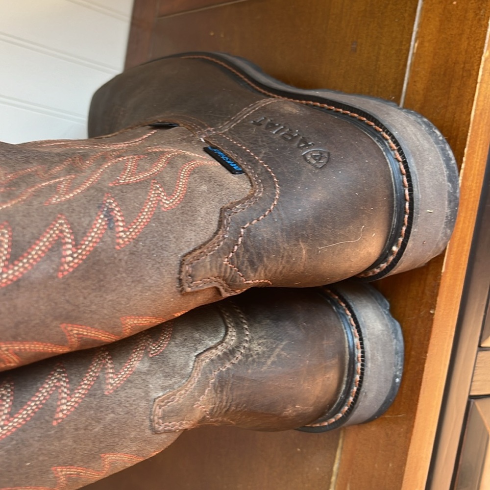 Ariat groundbreaker, steel toe, Men's Dark Brown Western Boots leather size 11D - Picture 4 of 8